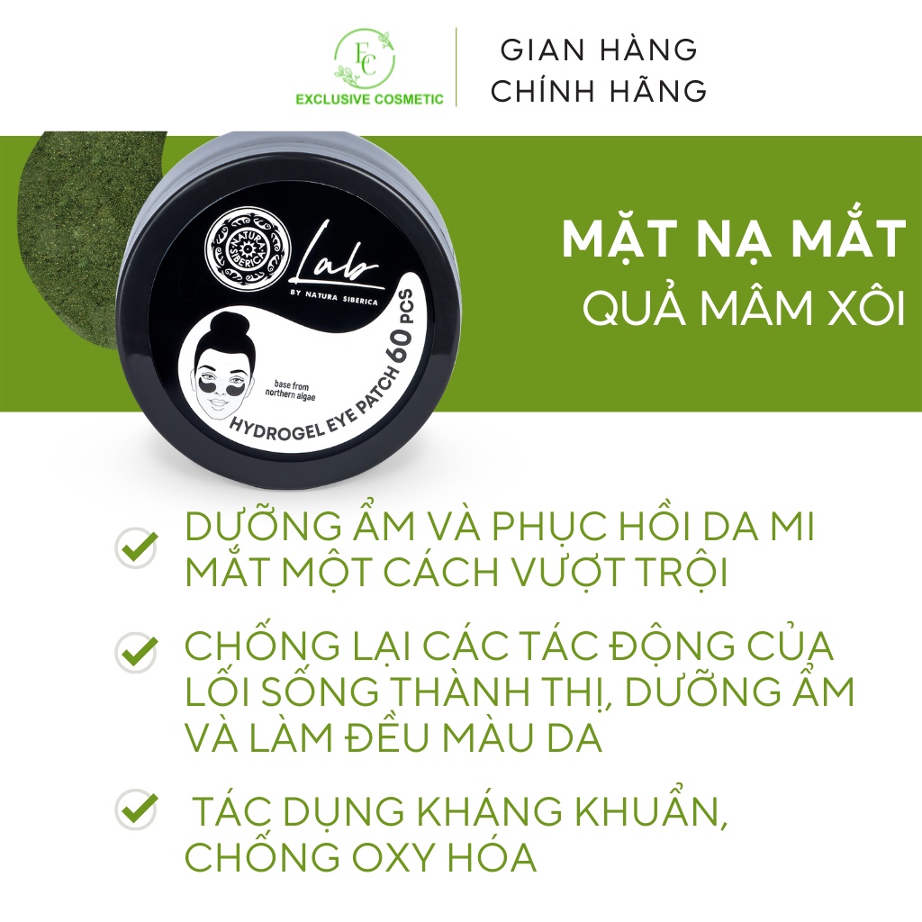 Mặt nạ mắt NATURA SIBERICA Biome Line nạ nâng cơ vùng da quanh mắt 60 miếng Lifting Eye patch