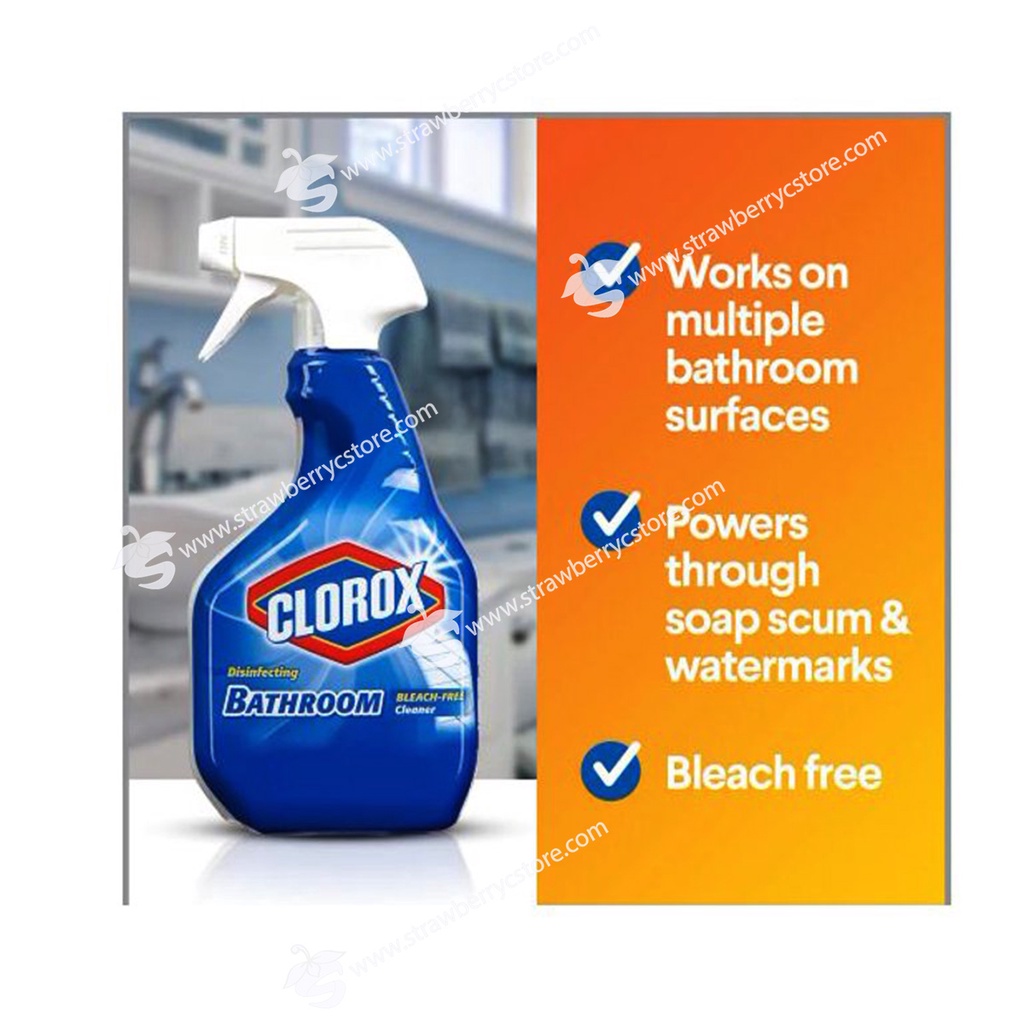 Bình Xịt Tẩy Rửa Nhà Tắm Clorox Disinfecting Bleach Free Bathroom Cleaner Trigger Spray, Bình 887 mL  30 Fl. Oz