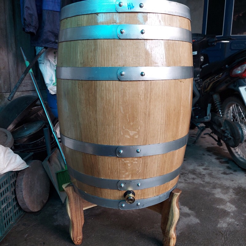 Thùng ngâm rượu gỗ sồi dáng đứng 50 lit
