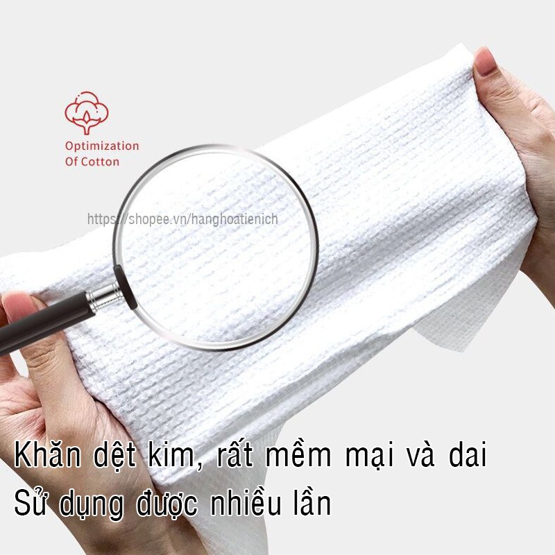 Khăn lau mặt sợi cotton Hàn Quốc - Túi 20 chiếc khăn mềm mại, dẻo dai, sử dụng nhiều lần