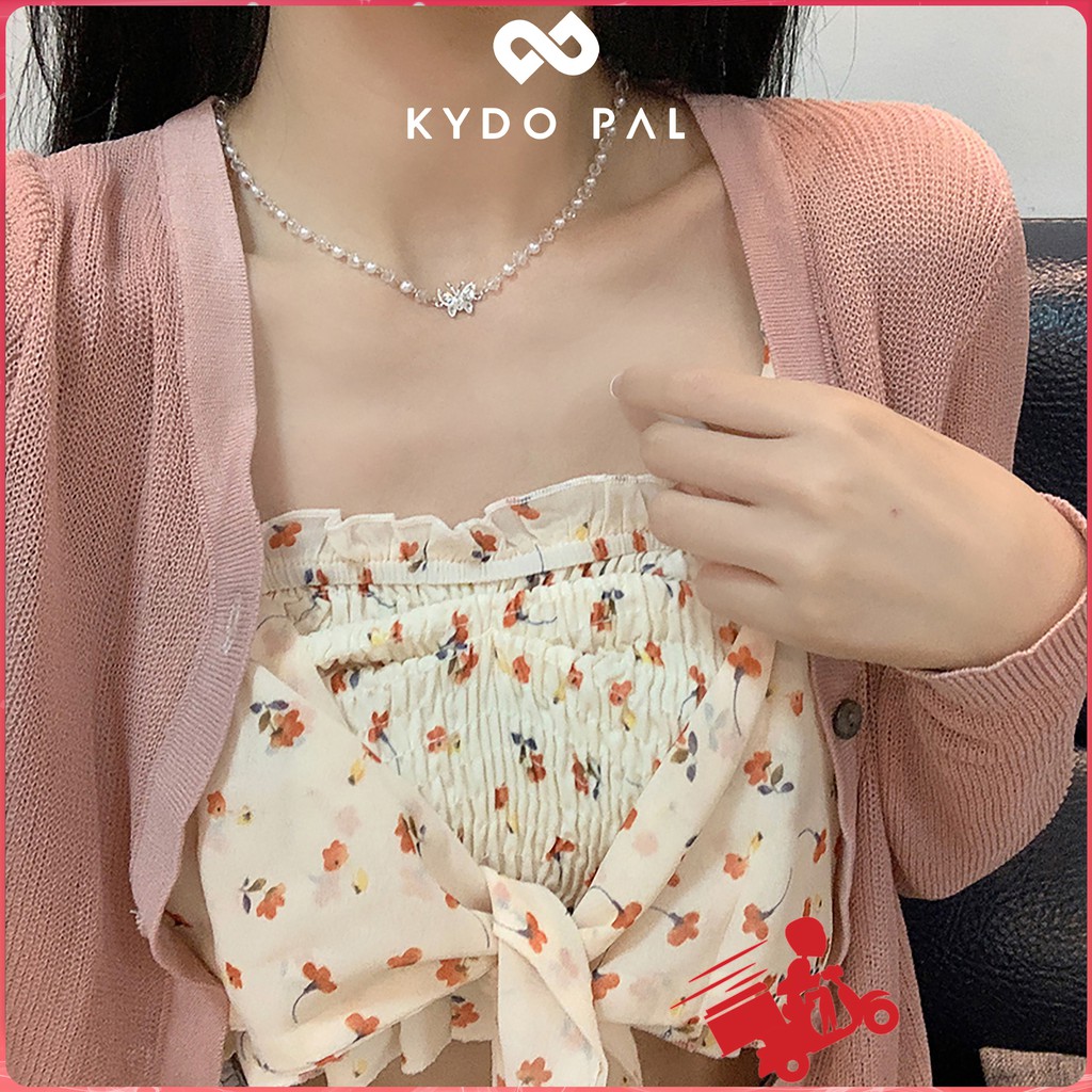 Vòng cổ nữ cá tính choker bướm ngọc đính trai dây chuyền thời trang MCK32 - KYDO PAL Phụ kiện trang sức