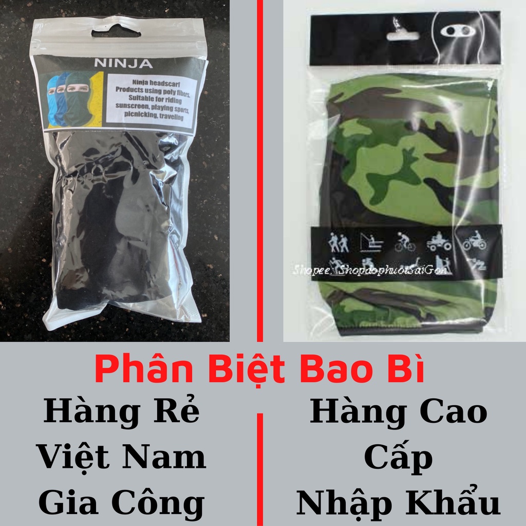 Khăn Ninja trùm đầu chống nắng đội nón Fullface đi phượt đi xe máy - Vải mát co dãn 4 chiều thấm hút mồ hôi