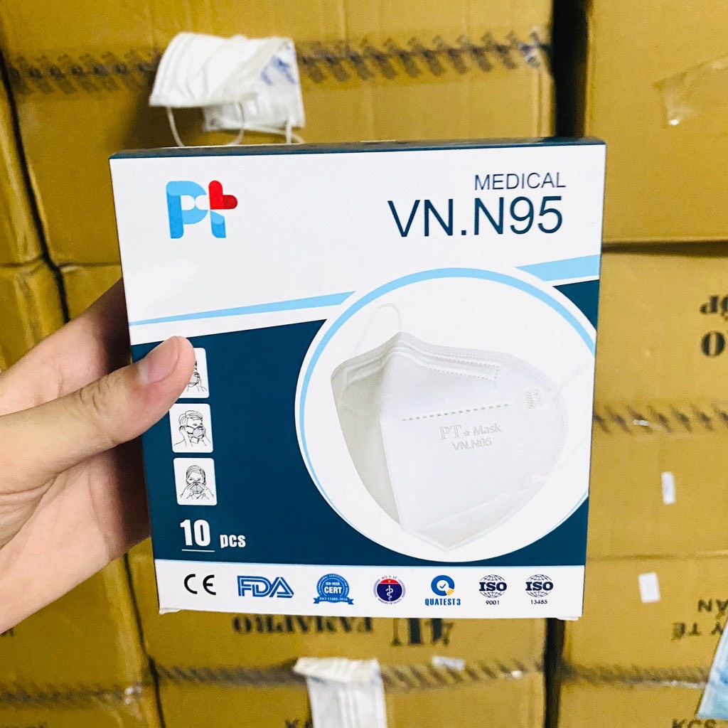 Hộp 10 Khẩu trang 4 lớp N95 (Tiêu Chuẩn Xuất khẩu BFE ≥95%) Phương tuyến