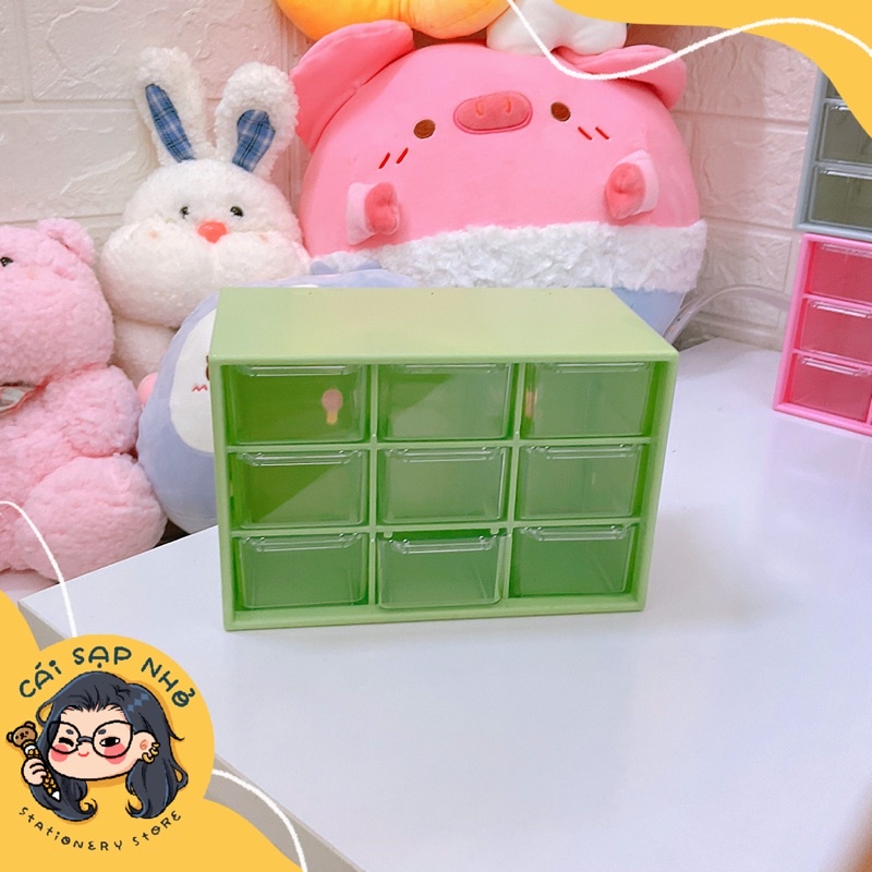 Tủ nhựa mini đa năng 9 ngăn dễ thương nhỏ nhắn 18×12×10cm | BigBuy360 - bigbuy360.vn
