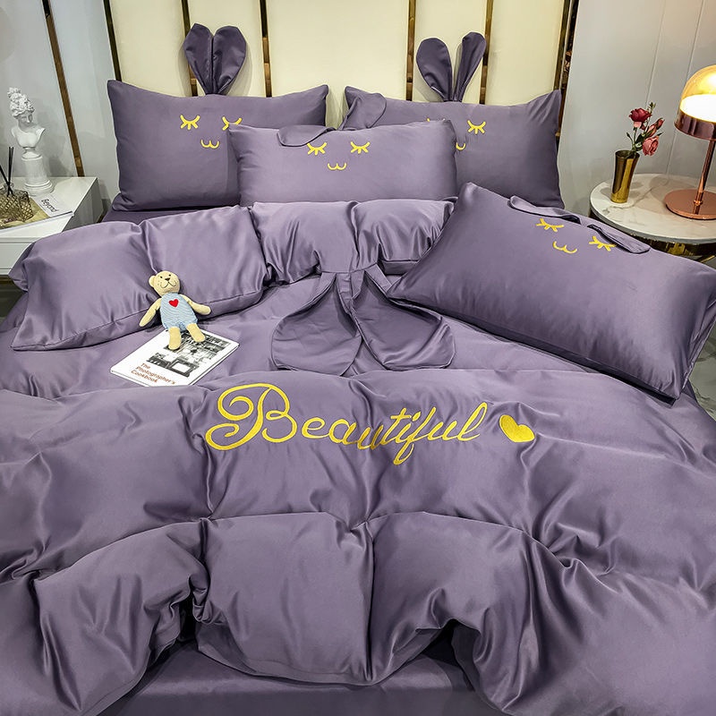 Bộ Chăn Ga Và Vỏ Gối Lụa Lạnh Phong Cách Công Chúa Thời Trang Mùa Hè