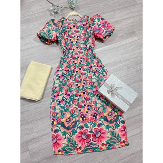 ÁO DÀI HOA GẤM IN 3D - NN0222