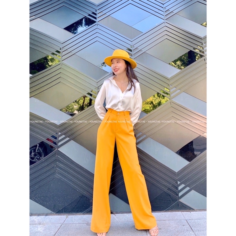 Quần suông nữ culottes basic cạp cao ống rộng lưng cao dáng dài nhiều màu chất siêu đẹp không nhăn nhàu | BigBuy360 - bigbuy360.vn