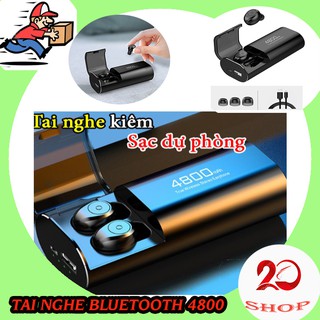 Tai nghe bluetooth,tai nghe true wireless amoi f9 - 4800 mah, kiêm sạc dự phòng đồng hồ hiện thị % pin