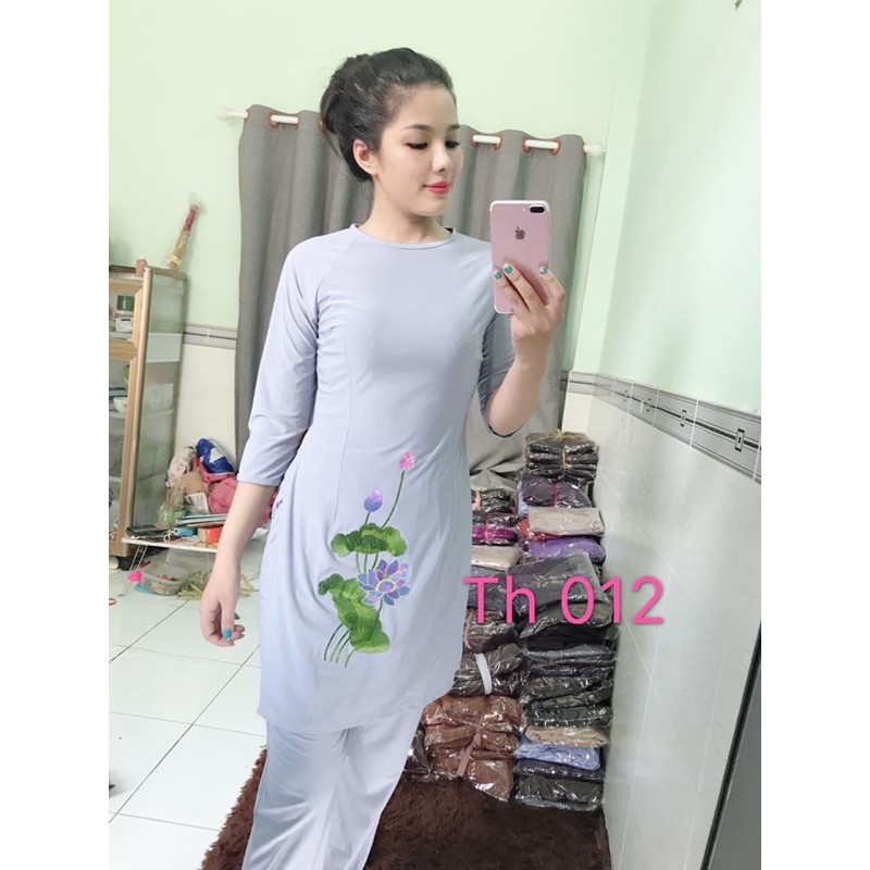 Đồ Lam Đi Chùa# CTân Thuyền Thêu Sen # Đồ Bộ Nữ # Quần Áo Nữ