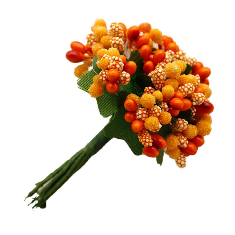 Set 12 nhánh hoa nhân tạo mini trang trí sân vườn/đám cưới/hộp quà tặng DIY