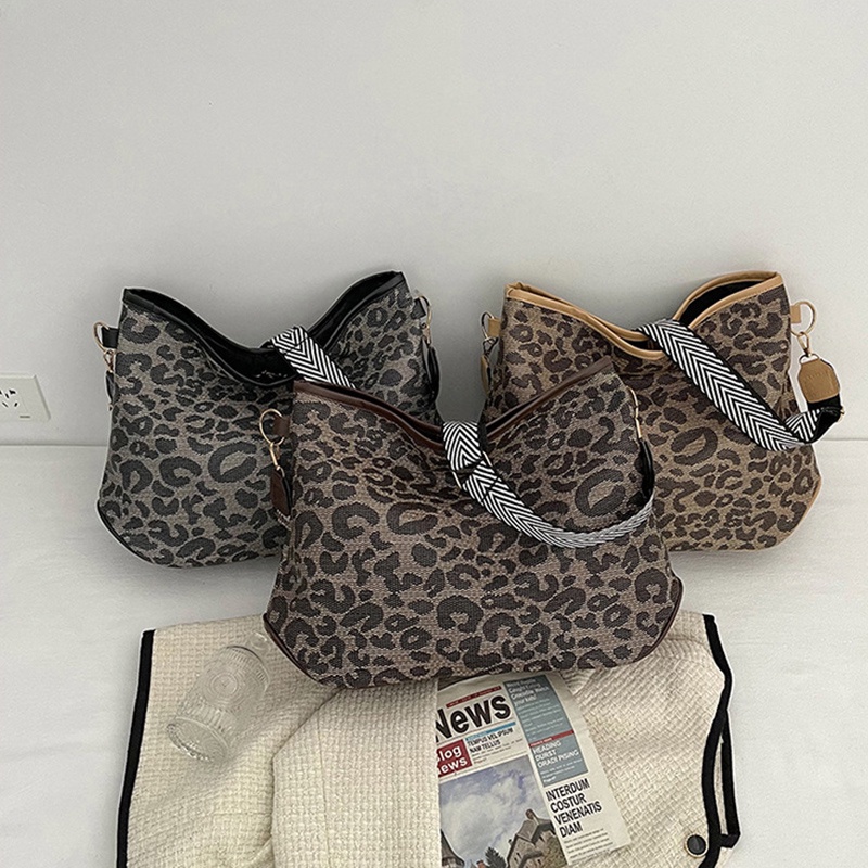 IELGY Túi đeo vai sức chứa lớn họa tiết da báo