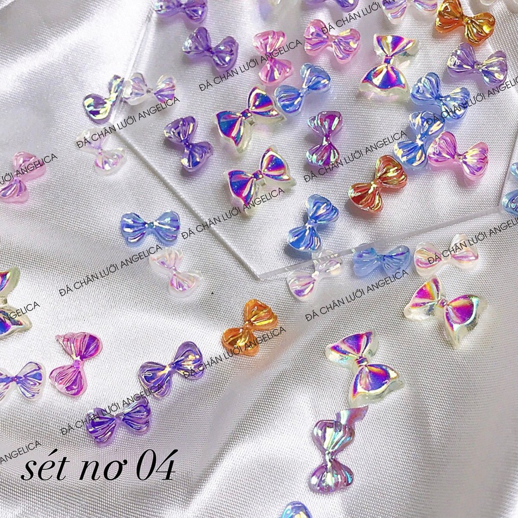 Set Charm 50 Nơ Nail Màu Ngọc Trang Trí Móng ANGELICA SN