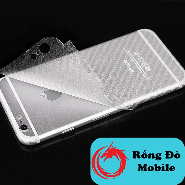 [Siêu Rẻ] Miếng dán vân carbon lưng IPHONE 6/6S/7/8 Plus X/XS/XR/XSMax 11/11 Pro Max 12/12 Pro Max