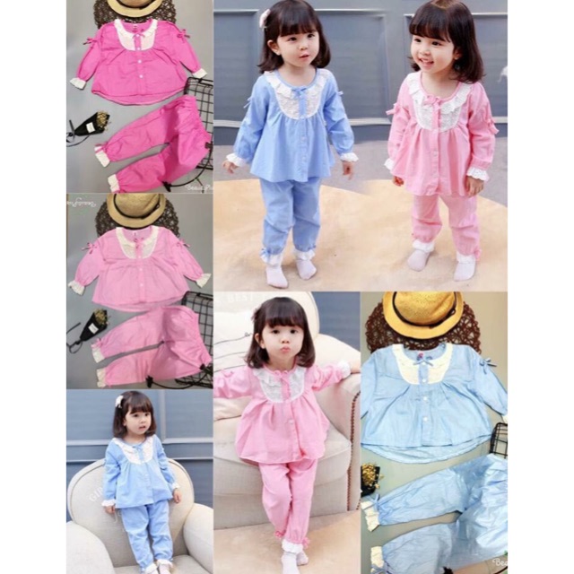 Combo bộ pizama bé gái