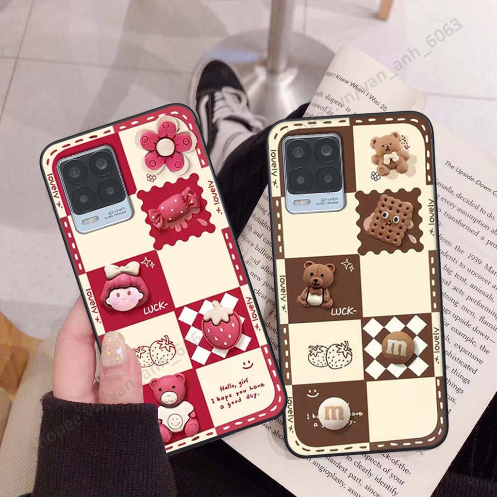 Ốp lưng Realme 8 hình gấu, kẹo dễ thương cute