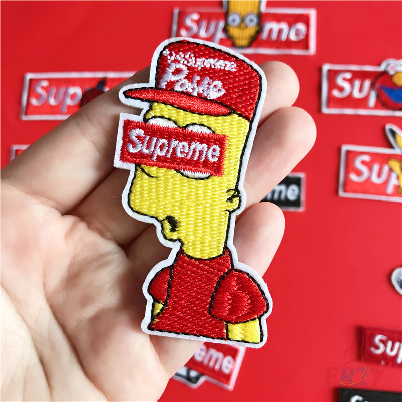 Miếng dán ủi quần áo họa tiết thêu hình KAWS RIPNDIP SUPREME