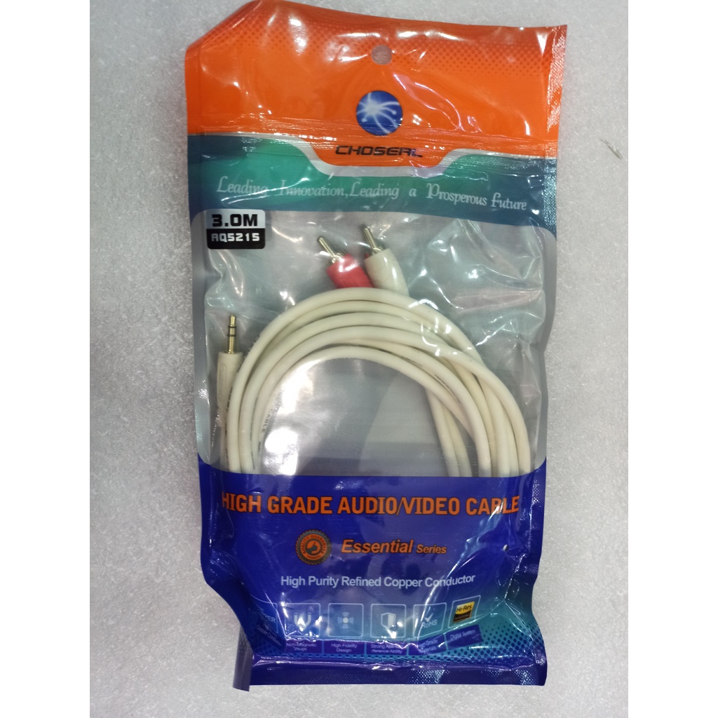 Dây 1 đầu 3.5 ra 2 AV chính hãng CHOSEAL.