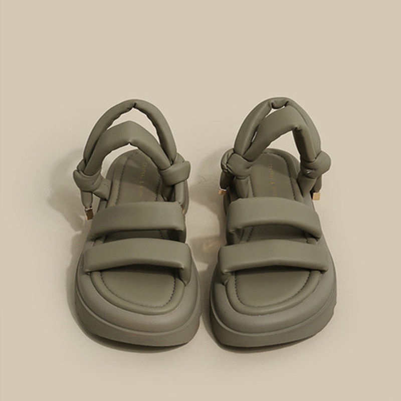 Giày Sandal Đế Dày Tăng Chiều Cao Phong Cách Pháp Thiết Kế Mới Thời Trang Mùa Hè Cho Nữ