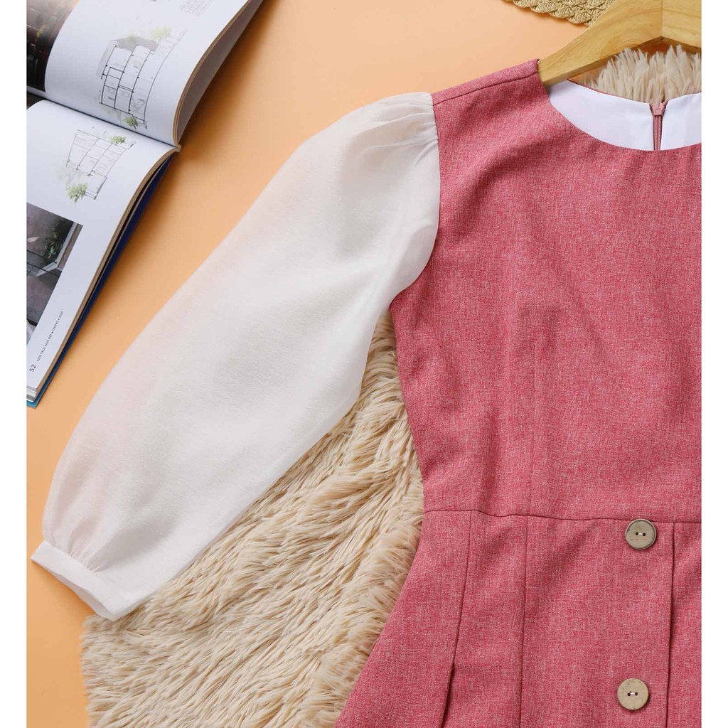 [Mã SKAMA06 giảm 8% tối đa 50K đơn 250K] Đầm công sở phối tay voan nữ tính hack tuổi | BigBuy360 - bigbuy360.vn