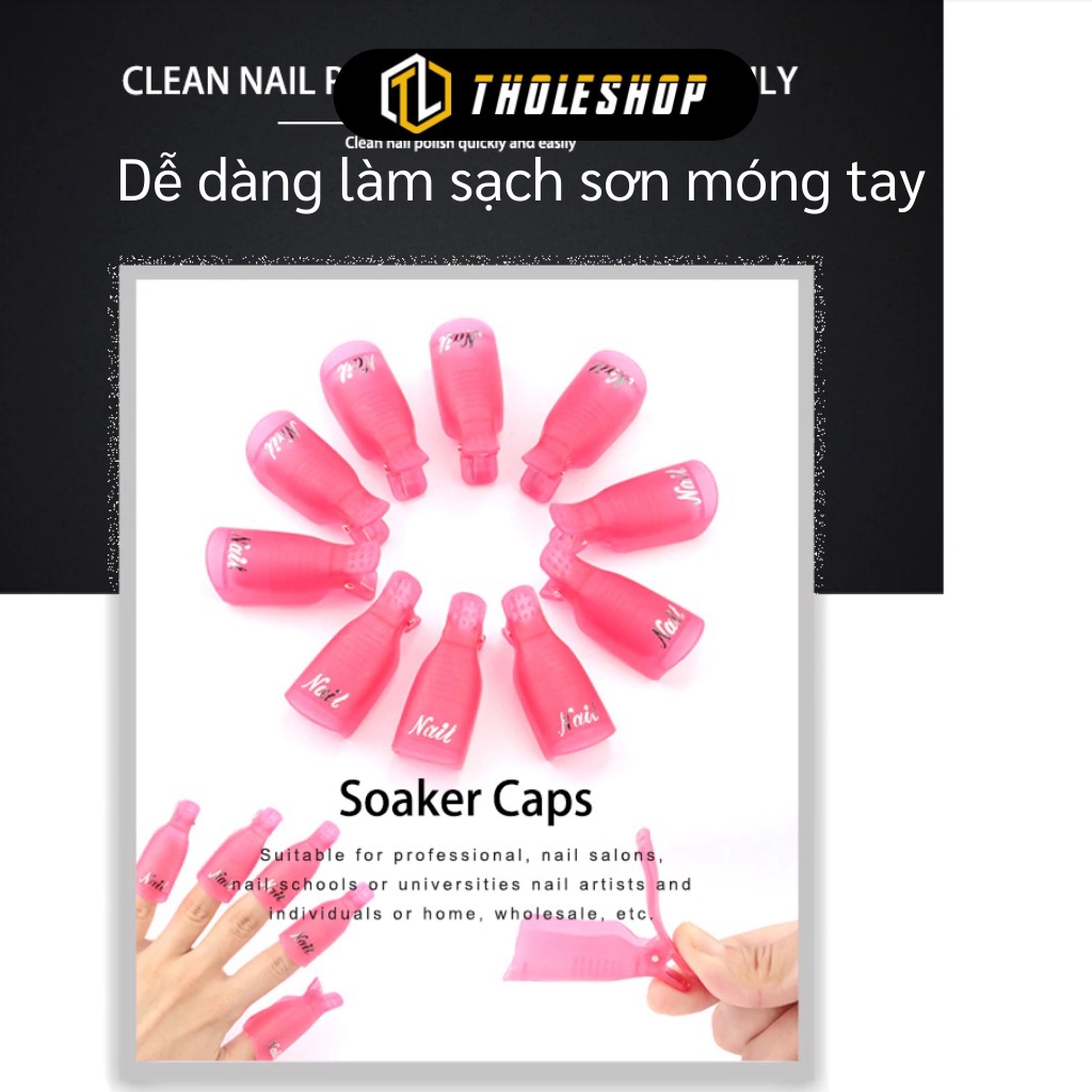 [SGD] Kẹp Ủ Móng Tay - Bộ 10 Kẹp Nhựa Ủ Tháo Gel Sơn Móng Tay Dễ Dàng Và Nhanh 7323