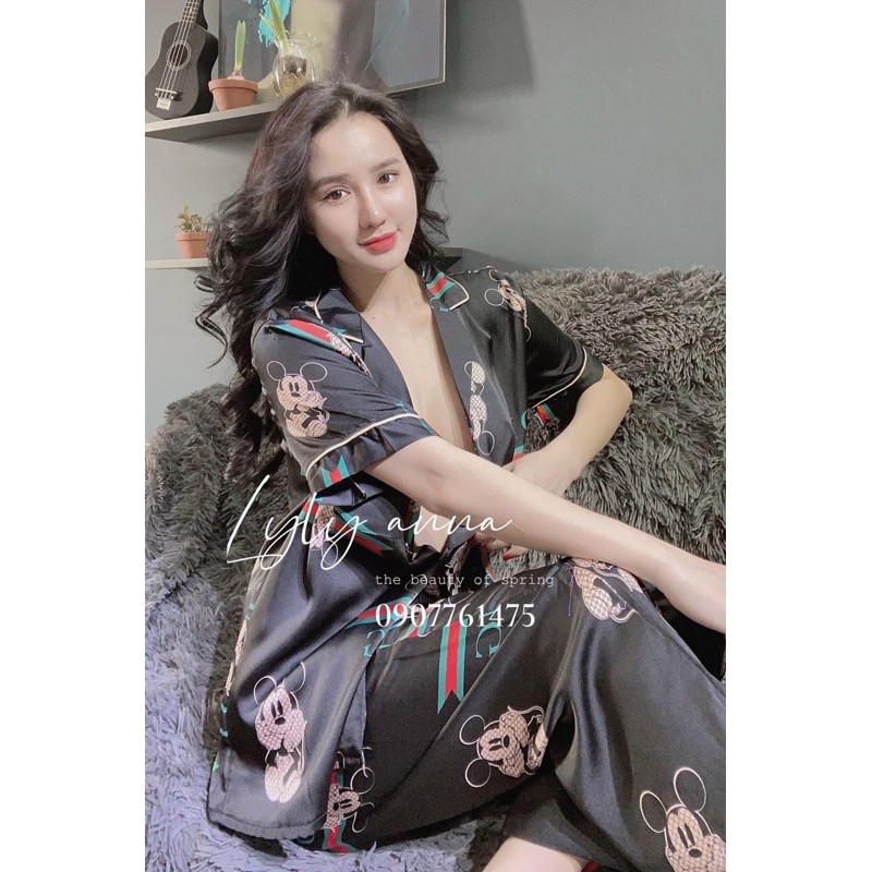 Bộ pijama họa tiết sang chảnh cao cấp chuẩn mịn đẹp