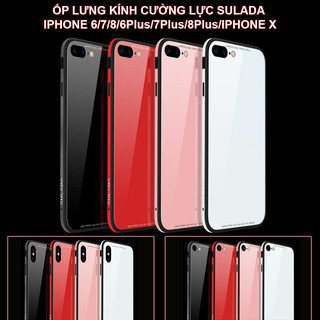 Ốp lưng kính cường lực iPhone 6/6s/7/8/6Plus/7Plus/8Plus/IPhone X/Xs/XR/Xs Max - hiệu SULADA