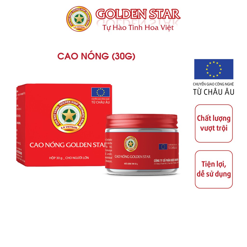 [Chính hãng] Cao Sao Vàng Golden Star Cao Nóng Giảm Nhức Đầu Sổ Mũi Cảm Cúm - Tự Hào Tinh Hoa Việt