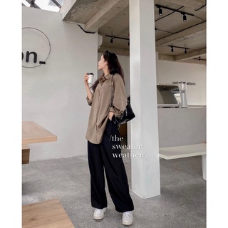 Áo Sơ Mi Nữ Lụa Trơn Form Rộng Kiểu Dáng Basic Nhiều Màu, Áo Sơ Mi Lụa Công Sở A003