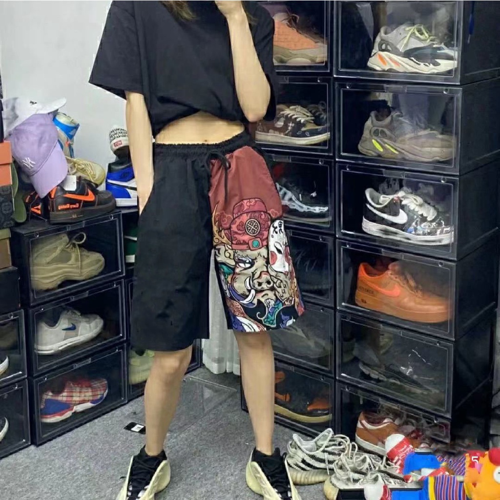 Quần ngắn ống rộng In Họa Tiết Hoạt Hình Cá Tính Dành Cho Nam