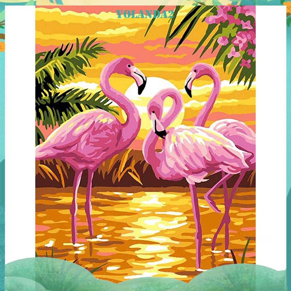 Bộ Tranh Thêu Chữ Thập Hình Chim Hồng Hạc 11ct Diy