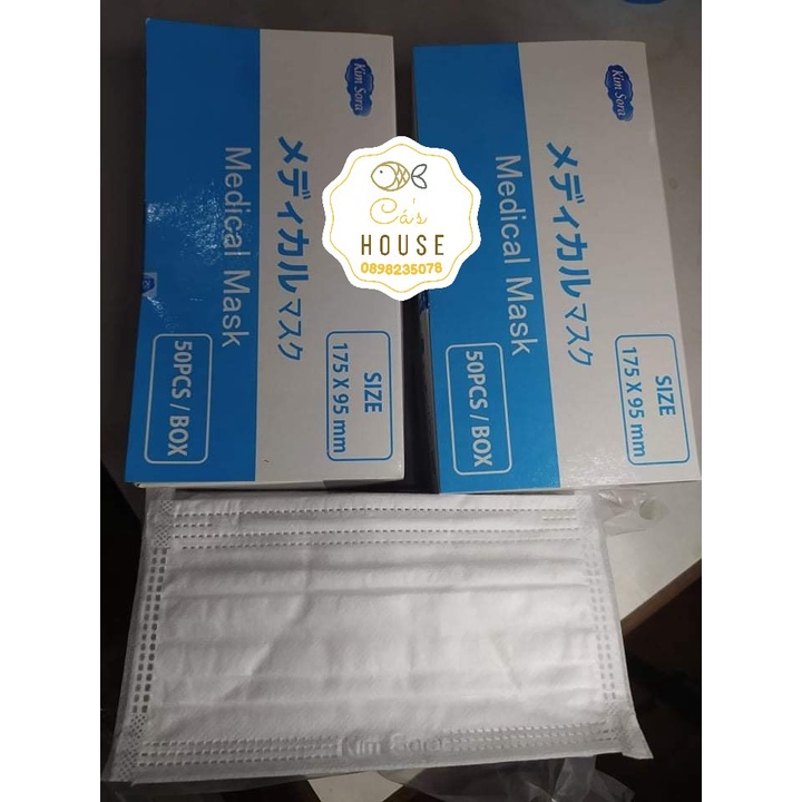 Combo 5 Hộp Khẩu Trang Y Tế 4 Lớp Cao Cấp Kim Sora Chuẩn Nhật Ngăn Ngừa Vi Khuẩn Vi Rút Bụi Siêu Mịn