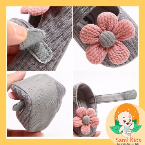 Giày tập đi cho bé trai bé gái sơ sinh, giày búp bê vải cho trẻ 1 tuổi SAMI KIDS