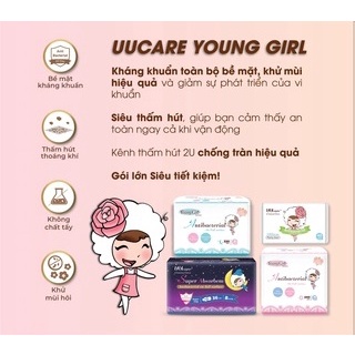 Băng vệ sinh UUcare Young Girl Ban ngày 24cm 16 Miếng/Gói