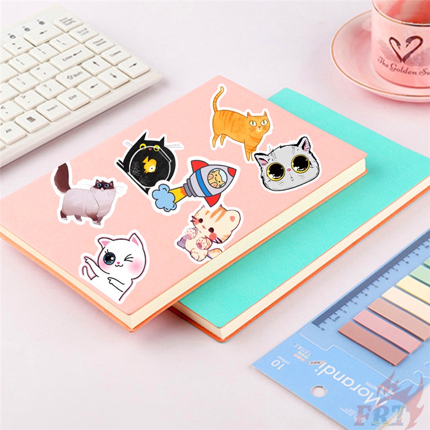 50Pcs/Set ☆ Cute Cats Series 01 Kawaii Pets Stickers ☆ DIY Fashion Waterproof Decals Doodle Graffiti Stickers
