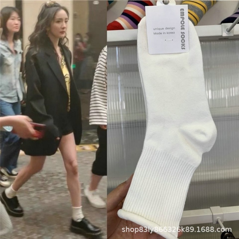 Vớ Cổ Thấp Màu Trơn Thoáng Khí Phong Cách Yang Mi Thời Trang Hàn Quốc Cho Nữ