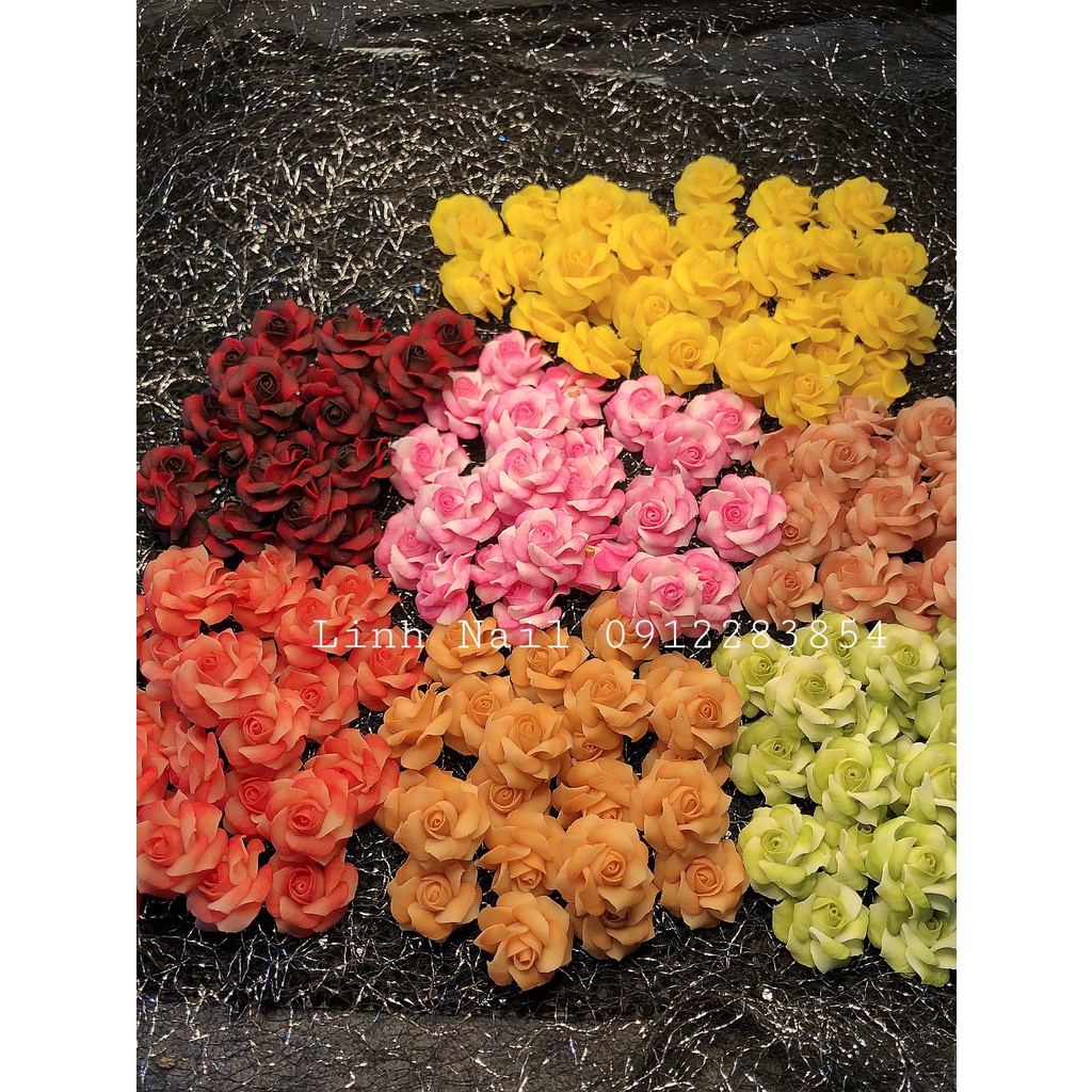 - Hoa Hồng Pháp Size To - 100% Bột Mỹ- Trang Trí Móng