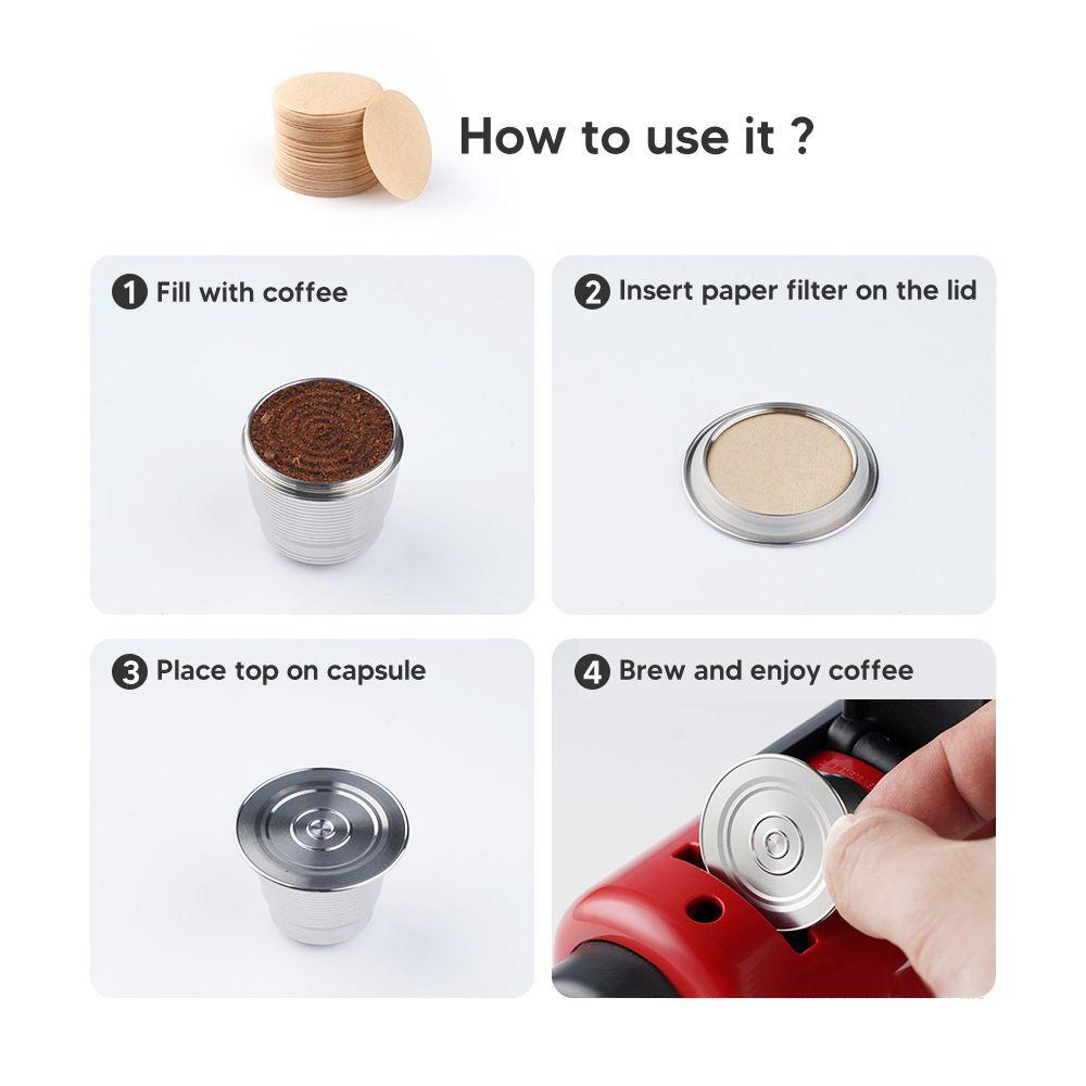 ZAIJIE24 Bộ 100 Giấy Lọc Cà Phê Cho Máy Pha Cà Phê Nespresso