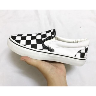 Giày lười Vans caro logo sau gót đen
