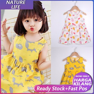【COD & READY STOCK】Cô Gái Không Tay Váy Mùa Hè Cô Gái Bé Nam Vest Váy Cotton Lụa