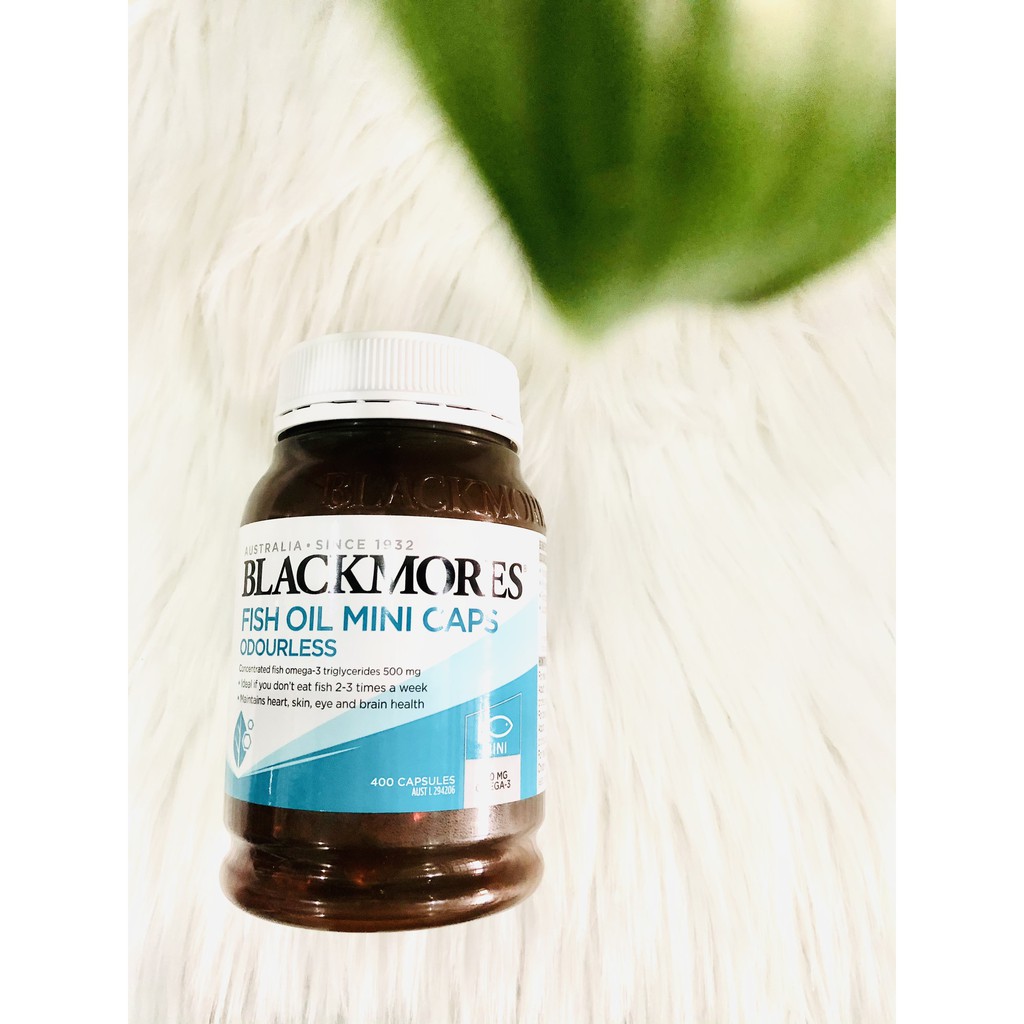 [Hàng Chuẩn ÚC] Blackmores Odourless Fish Oil  - Viên uống Dầu cá Không Mùi Mini Caps 400 viên DATE 2023 MẪU MỚI SX