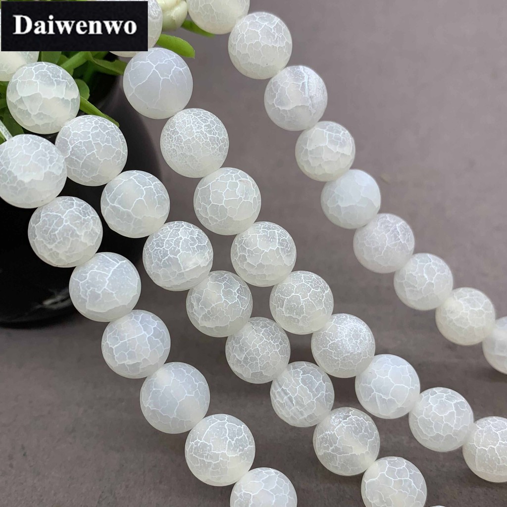 Chuỗi Hạt Đá Mã Não Trắng Tự Nhiên 4-12mm