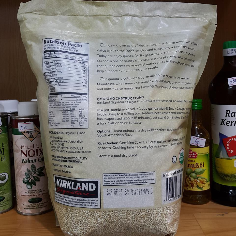 Quinoa Trắng Hữu Cơ Kirkland 100gr