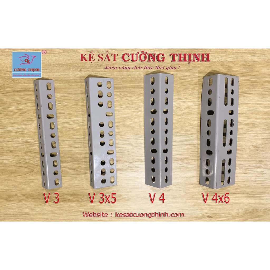 Sắt V lỗ (V3 dài 2m, dày 1,6mm) Thanh sắt V3x3, Thép V lỗ, Kệ sắt đa năng, Kệ sắt V lỗ, Sắt V làm kệ ...