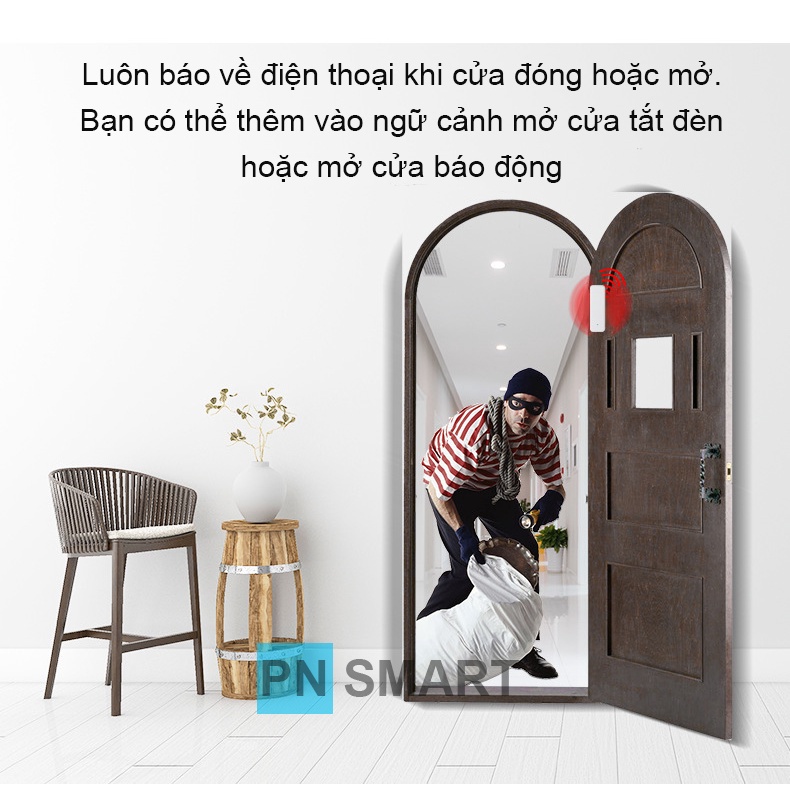Cảm biến cửa thông minh Tuya Zigbee dùng 2 pin aaa