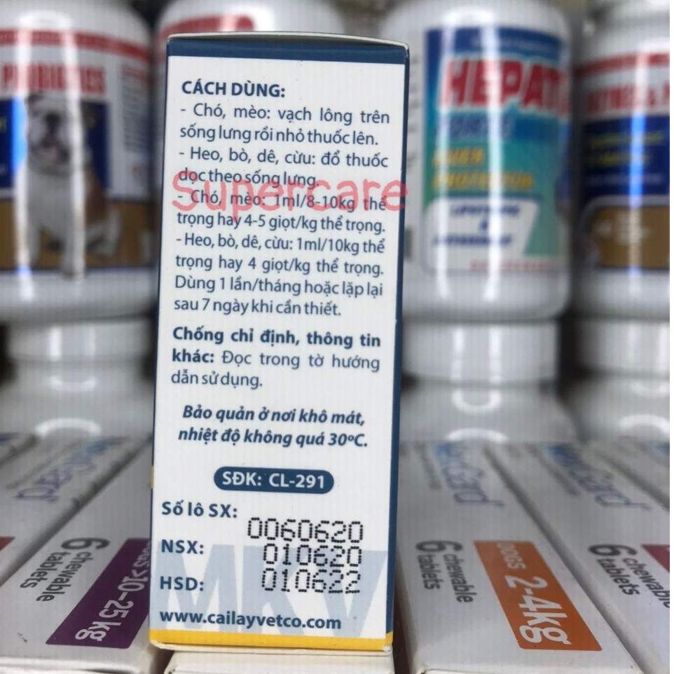 Mekomec 10ml - Bôi Sống Lưng Ve Ghẻ Bọ Chét Chó Mèo