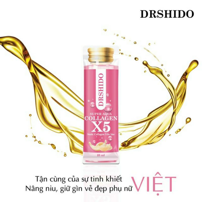 Nước Uống COLLAGEN X5 Đẹp Da Super Aqua Dr Shido (Hộp 14 gói x 25ml)