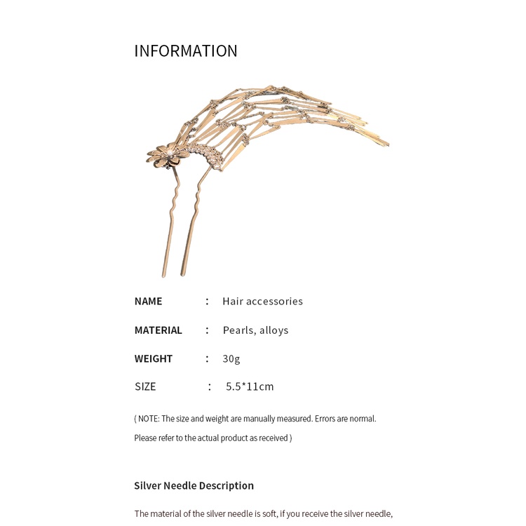 Kẹp Tóc Kim Loại Hình Hoa Đính Ngọc Trai Phong Cách Trung Hoa Mới