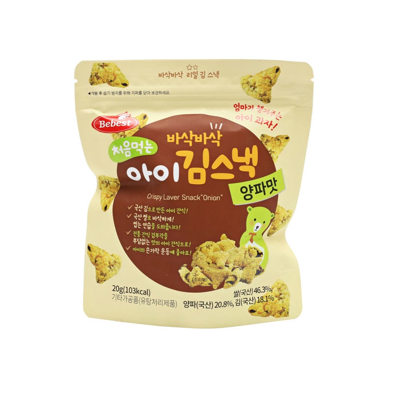 Snack Rong Biển Rang Bột Gạo Hữu Cơ Bebest Hàn Quốc Cho Bé Ăn Dặm Từ 7 Tháng Tuổi Bổ Sung Canxi