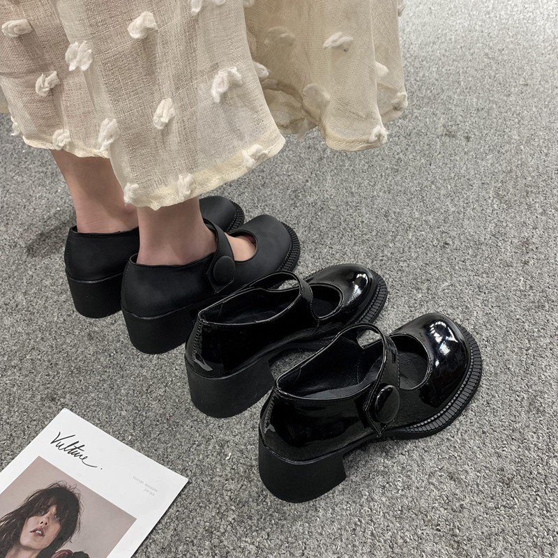 Giày lolita mũi tròn đế cao 5cm mã 1920