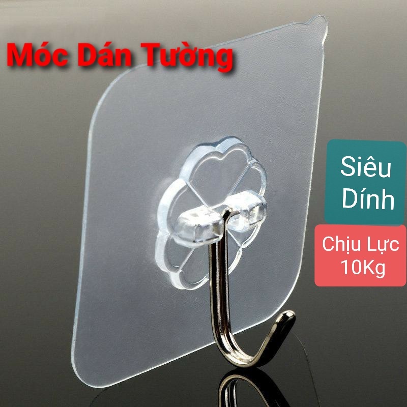 Combo 10 Móc Dán Tường Treo Đồ Trong Suốt Siêu Dính Chịu Lực Tốt